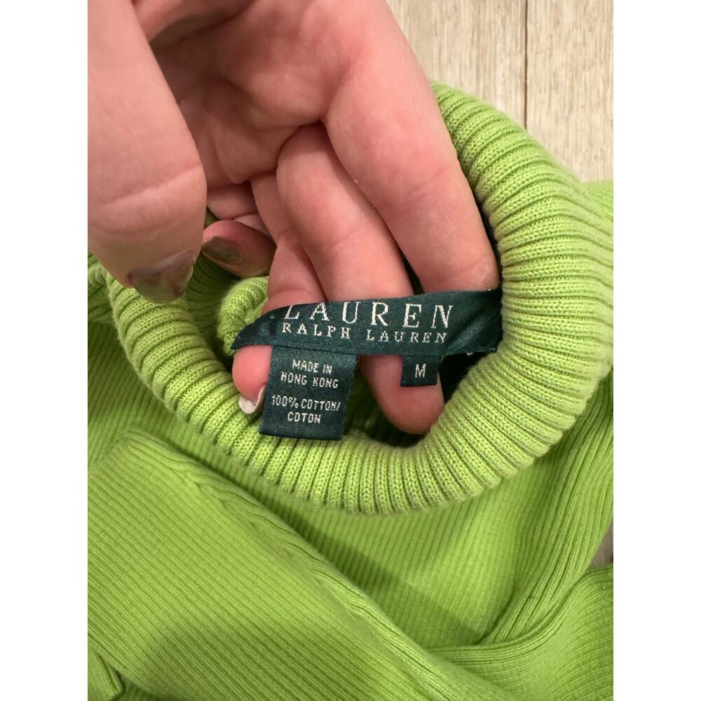 Lauren Ralph Lauren Vintage Green Cotton Turtle neck - Picture 4 of 7